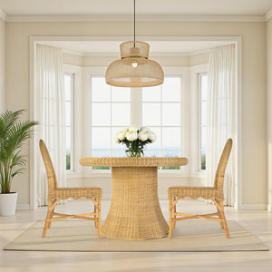 Butler Specialty Butler Flora Rattan Dining Side Chair - 18.5" Seat Height, Coastal Charm For Relaxed Dining Spaces Natural Rattan 5980404-butler