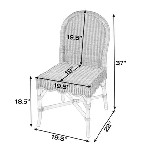 Butler Specialty Butler Flora Rattan Dining Side Chair - 18.5" Seat Height, Coastal Charm For Relaxed Dining Spaces Natural Rattan 5980404-butler