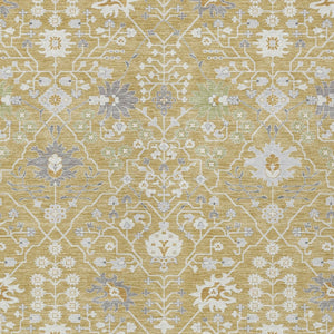 Homeroots 3' Artichoke Green Gray Ivory Oriental Washable Area Rug For Indoor And Outdoor Spaces, Durable Design 10' X 14' Polyester 598045