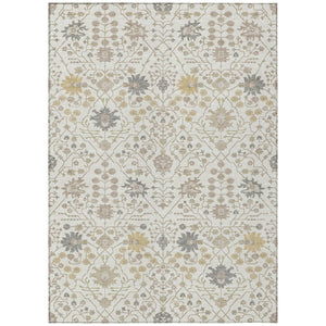 HomeRoots 9' X 12' Ivory Beige and Gray Oriental Washable Rug - Perfect for Indoor/Outdoor Spaces! Durable & Stylish 598056