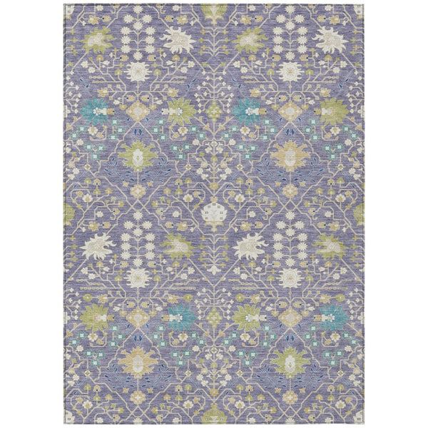 HomeRoots 9' X 12' Timeless Lavender Blue & Green Oriental Area Rug – Durable, Washable, Indoor/Outdoor Style! 598062