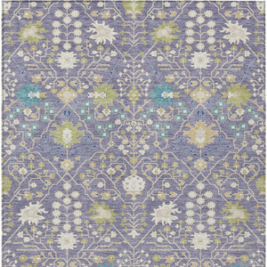 Homeroots 3' Artichoke Green Gray Ivory Oriental Washable Area Rug For Indoor And Outdoor Spaces, Durable Design 10' X 14' Polyester 598063