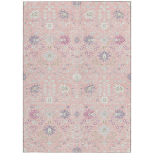 Homeroots 3' Artichoke Green Gray Ivory Oriental Washable Area Rug For Indoor And Outdoor Spaces, Durable Design 3' X 5' Polyester 598064