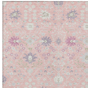 Homeroots 3' Artichoke Green Gray Ivory Oriental Washable Area Rug For Indoor And Outdoor Spaces, Durable Design 3' X 5' Polyester 598064