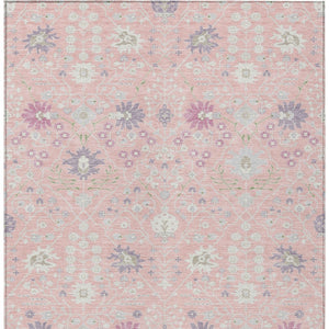 Homeroots 3' Artichoke Green Gray Ivory Oriental Washable Area Rug For Indoor And Outdoor Spaces, Durable Design 5' X 8' Polyester 598065