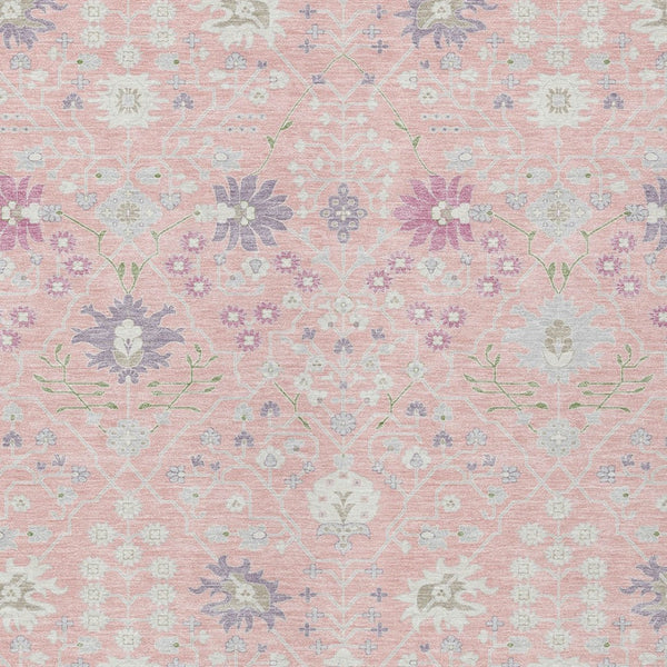 Homeroots 3' Artichoke Green Gray Ivory Oriental Washable Area Rug For Indoor And Outdoor Spaces, Durable Design 5' X 8' Polyester 598065