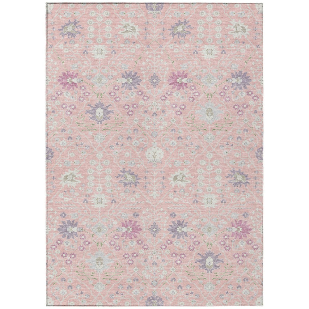 HomeRoots 9' X 12' Vibrant Pink, Purple & Gray Washable Area Rug - Durable Indoor/Outdoor Style for Every Space 598068