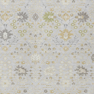 Homeroots 3' Artichoke Green Gray Ivory Oriental Washable Area Rug For Indoor And Outdoor Spaces, Durable Design 3' X 5' Polyester 598070