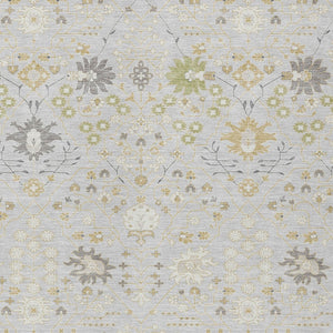 Homeroots 3' Artichoke Green Gray Ivory Oriental Washable Area Rug For Indoor And Outdoor Spaces, Durable Design 8' X 10' Polyester 598073