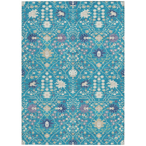 Homeroots 3' Artichoke Green Gray Ivory Oriental Washable Area Rug For Indoor And Outdoor Spaces, Durable Design 3' X 5' Polyester 598076