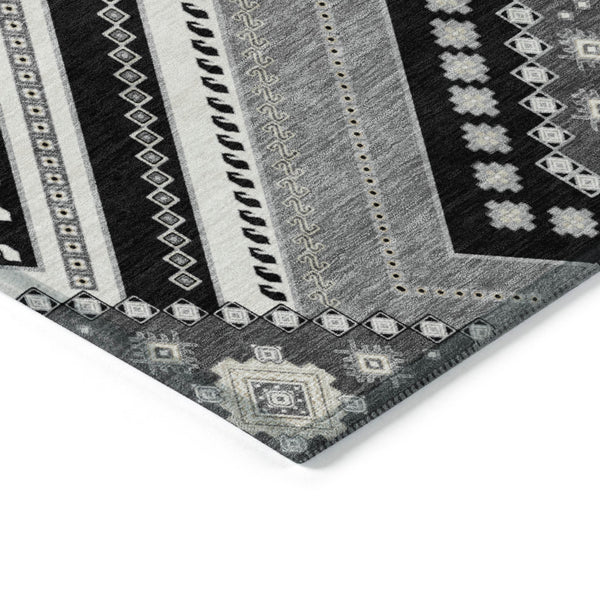 Homeroots 3' Beige Gray Ivory Tribal Washable Area Rug For Indoor Outdoor Use - Durable And Stylish Design 9' X 12' Polyester 598098