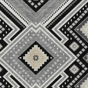 Homeroots 3' Beige Gray Ivory Tribal Washable Area Rug For Indoor Outdoor Use - Durable And Stylish Design 9' X 12' Polyester 598098