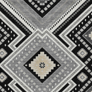 Homeroots 3' Beige Gray Ivory Tribal Washable Area Rug For Indoor Outdoor Use - Durable And Stylish Design 10' X 14' Polyester 598099