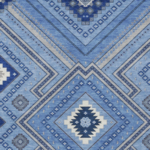 Homeroots 3' Beige Gray Ivory Tribal Washable Area Rug For Indoor Outdoor Use - Durable And Stylish Design 3' X 5' Polyester 598100