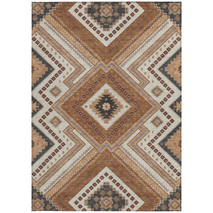 Homeroots 3' Beige Gray Ivory Tribal Washable Area Rug For Indoor Outdoor Use - Durable And Stylish Design 3' X 5' Polyester 598106