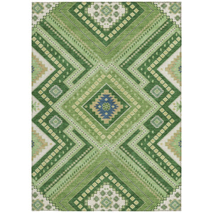 Homeroots 3' Beige Gray Ivory Tribal Washable Area Rug For Indoor Outdoor Use - Durable And Stylish Design 5' X 8' Polyester 598119