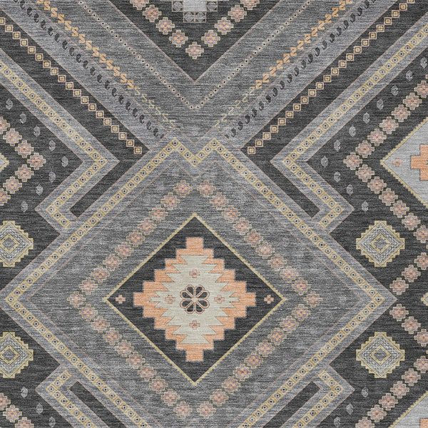 Homeroots 3' Beige Gray Ivory Tribal Washable Area Rug For Indoor Outdoor Use - Durable And Stylish Design 3' X 5' Polyester 598124