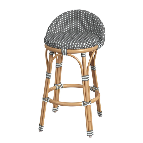 Butler Specialty Butler Inez Rattan Low Back Counter Stool - Coastal Charm & Comfort For Your Kitchen Or Bar Gray Rattan,Polyurethane Synthetic (Pe) Rattan 5981266-butler