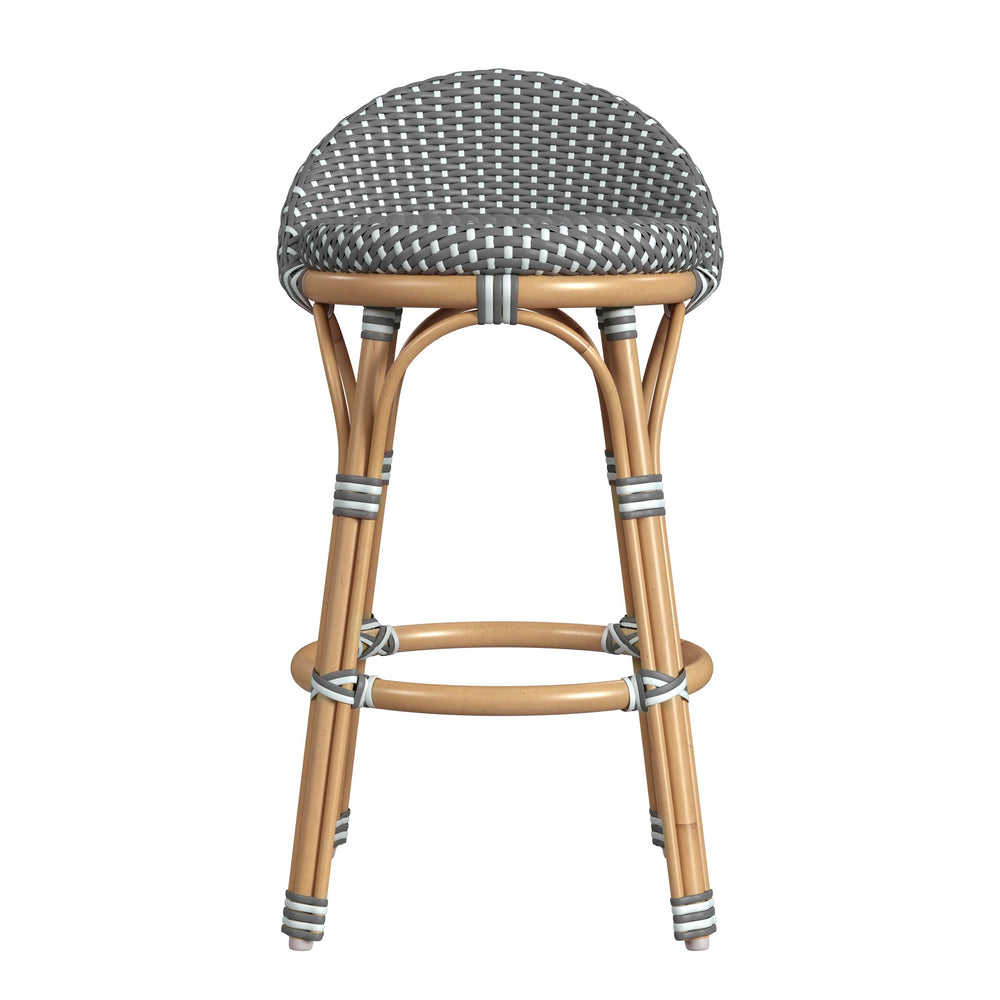 Butler Specialty Butler Inez Rattan Low Back Counter Stool - Coastal Charm & Comfort For Your Kitchen Or Bar Gray Rattan,Polyurethane Synthetic (Pe) Rattan 5981266-butler