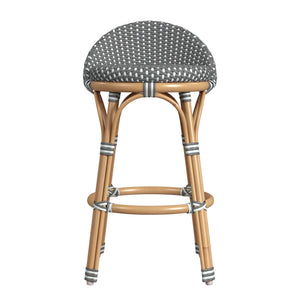 Butler Specialty Butler Inez Rattan Low Back Counter Stool - Coastal Charm & Comfort For Your Kitchen Or Bar Gray Rattan,Polyurethane Synthetic (Pe) Rattan 5981266-butler