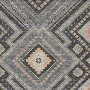 Homeroots 3' Beige Gray Ivory Tribal Washable Area Rug For Indoor Outdoor Use - Durable And Stylish Design 8' X 10' Polyester 598127