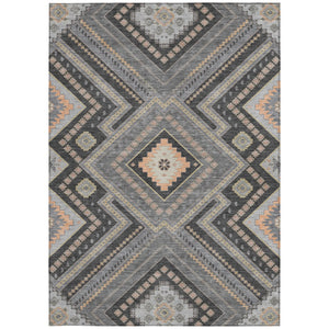 Homeroots 3' Beige Gray Ivory Tribal Washable Area Rug For Indoor Outdoor Use - Durable And Stylish Design 9' X 12' Polyester 598128
