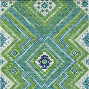 Homeroots 3' Beige Gray Ivory Tribal Washable Area Rug For Indoor Outdoor Use - Durable And Stylish Design 5' X 8' Polyester 598131