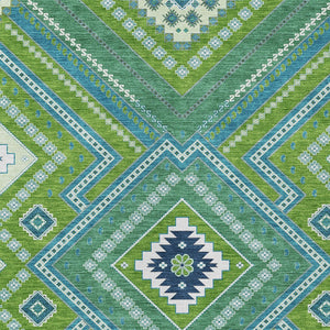 Homeroots 3' Beige Gray Ivory Tribal Washable Area Rug For Indoor Outdoor Use - Durable And Stylish Design 5' X 8' Polyester 598131