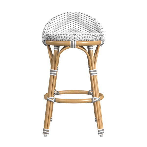 Butler Specialty Butler Inez Rattan Low Back Counter Stool - Coastal Charm & Comfort For Your Kitchen Or Bar Gray Rattan,Polyurethane Synthetic (Pe) Rattan 5981329-butler