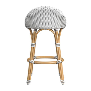 Butler Specialty Butler Inez Rattan Low Back Counter Stool - Coastal Charm & Comfort For Your Kitchen Or Bar Gray Rattan,Polyurethane Synthetic (Pe) Rattan 5981329-butler