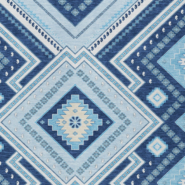 Homeroots 3' Beige Gray Ivory Tribal Washable Area Rug For Indoor Outdoor Use - Durable And Stylish Design 3' X 5' Polyester 598136