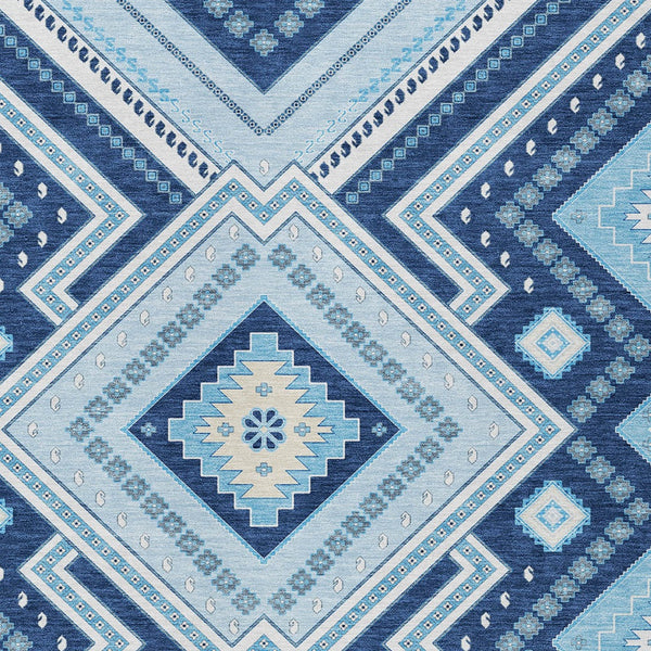 Homeroots 3' Beige Gray Ivory Tribal Washable Area Rug For Indoor Outdoor Use - Durable And Stylish Design 5' X 8' Polyester 598137