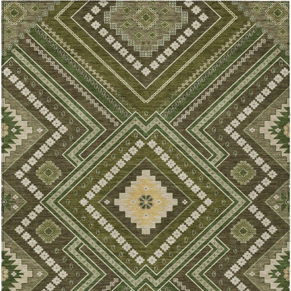 Homeroots 3' Beige Gray Ivory Tribal Washable Area Rug For Indoor Outdoor Use - Durable And Stylish Design 9' X 12' Polyester 598146