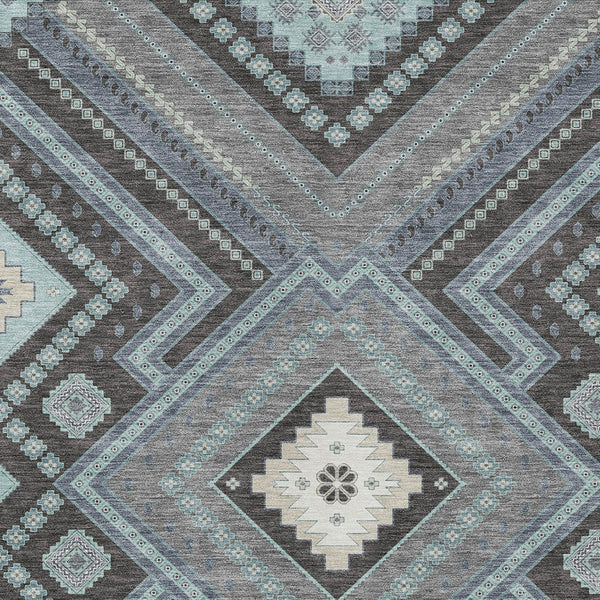 Homeroots 3' Beige Gray Ivory Tribal Washable Area Rug For Indoor Outdoor Use - Durable And Stylish Design 3' X 5' Polyester 598148