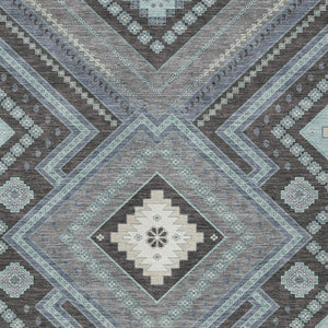 Homeroots 3' Beige Gray Ivory Tribal Washable Area Rug For Indoor Outdoor Use - Durable And Stylish Design 8' X 10' Polyester 598151