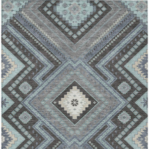 Homeroots 3' Beige Gray Ivory Tribal Washable Area Rug For Indoor Outdoor Use - Durable And Stylish Design 10' X 14' Polyester 598153