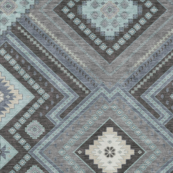 Homeroots 3' Beige Gray Ivory Tribal Washable Area Rug For Indoor Outdoor Use - Durable And Stylish Design 10' X 14' Polyester 598153