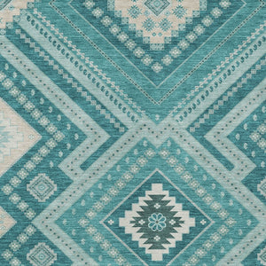 Homeroots 3' Beige Gray Ivory Tribal Washable Area Rug For Indoor Outdoor Use - Durable And Stylish Design 5' X 8' Polyester 598155