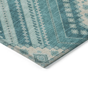 Homeroots 3' Beige Gray Ivory Tribal Washable Area Rug For Indoor Outdoor Use - Durable And Stylish Design 9' X 12' Polyester 598158