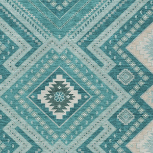 Homeroots 3' Beige Gray Ivory Tribal Washable Area Rug For Indoor Outdoor Use - Durable And Stylish Design 9' X 12' Polyester 598158