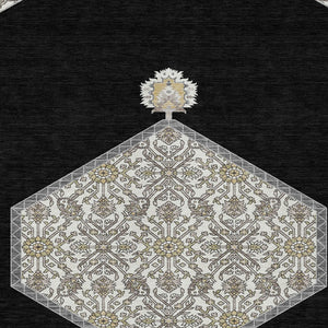 Homeroots 3' Artichoke Green Beige Ivory Oriental Washable Area Rug For Indoor Outdoor Spaces, Durable Design 3' X 5' Polyester 598172