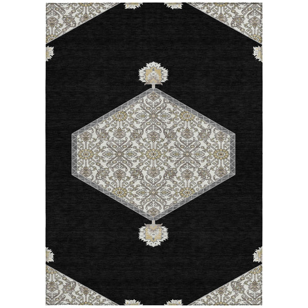 Homeroots 3' Artichoke Green Beige Ivory Oriental Washable Area Rug For Indoor Outdoor Spaces, Durable Design 10' X 14' Polyester 598177