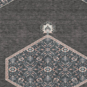 Homeroots 3' Artichoke Green Beige Ivory Oriental Washable Area Rug For Indoor Outdoor Spaces, Durable Design 3' X 5' Polyester 598184