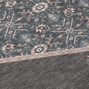 Homeroots 3' Artichoke Green Beige Ivory Oriental Washable Area Rug For Indoor Outdoor Spaces, Durable Design 5' X 8' Polyester 598185