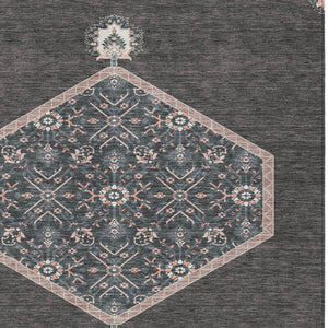 Homeroots 3' Artichoke Green Beige Ivory Oriental Washable Area Rug For Indoor Outdoor Spaces, Durable Design 8' X 10' Polyester 598187