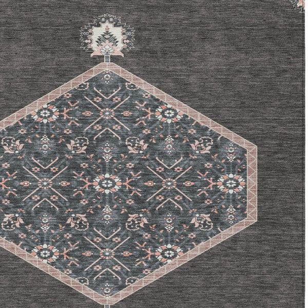 Homeroots 3' Artichoke Green Beige Ivory Oriental Washable Area Rug For Indoor Outdoor Spaces, Durable Design 8' X 10' Polyester 598187