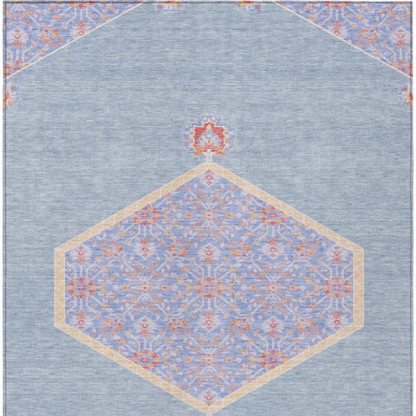 Homeroots 3' Artichoke Green Beige Ivory Oriental Washable Area Rug For Indoor Outdoor Spaces, Durable Design 5' X 8' Polyester 598191