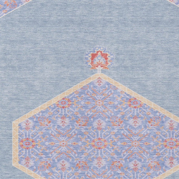 Homeroots 3' Artichoke Green Beige Ivory Oriental Washable Area Rug For Indoor Outdoor Spaces, Durable Design 5' X 8' Polyester 598191