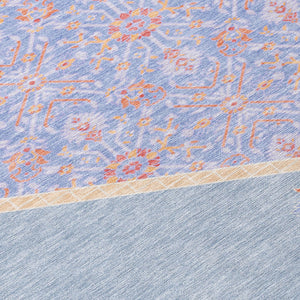 Homeroots 3' Artichoke Green Beige Ivory Oriental Washable Area Rug For Indoor Outdoor Spaces, Durable Design 5' X 8' Polyester 598191