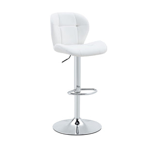 English Elm Set of 2 Adjustable Tufted Pu Barstools with Chrome Base for Kitchen Island or Pub W3875P382615